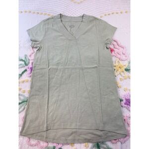 Canyon Retreat Desert Sage Green V-Neck Slub Cotton T-Shirt XS A590769